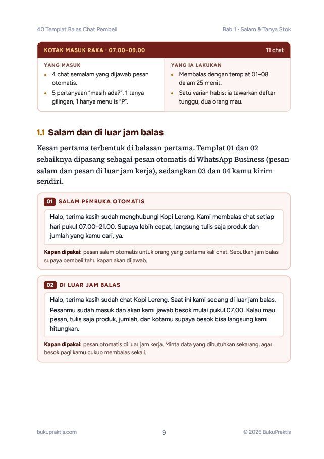 Contoh halaman 40 Templat Balas Chat Pembeli