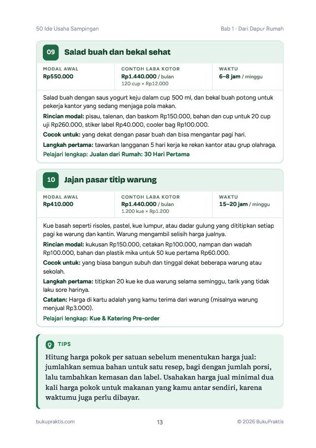 Contoh halaman 50 Ide Usaha Sampingan Modal di Bawah 1 Juta