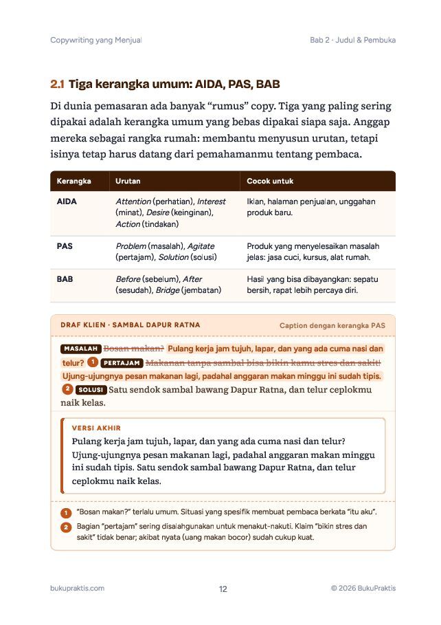 Contoh halaman Copywriting yang Menjual