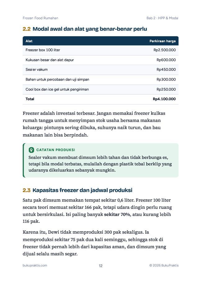 Contoh halaman Frozen Food Rumahan