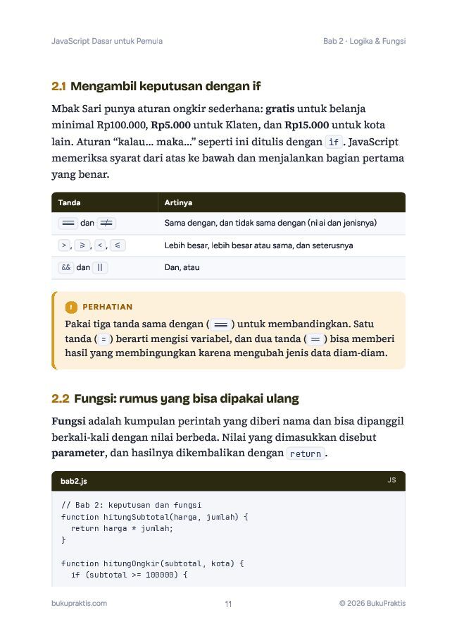 Contoh halaman JavaScript Dasar untuk Pemula