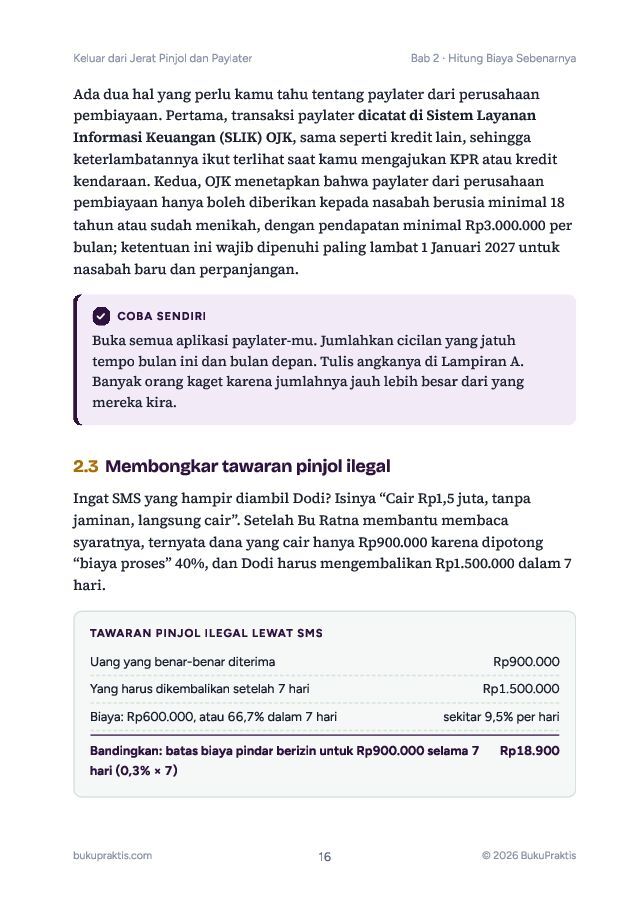 Contoh halaman Keluar dari Jerat Pinjol dan Paylater