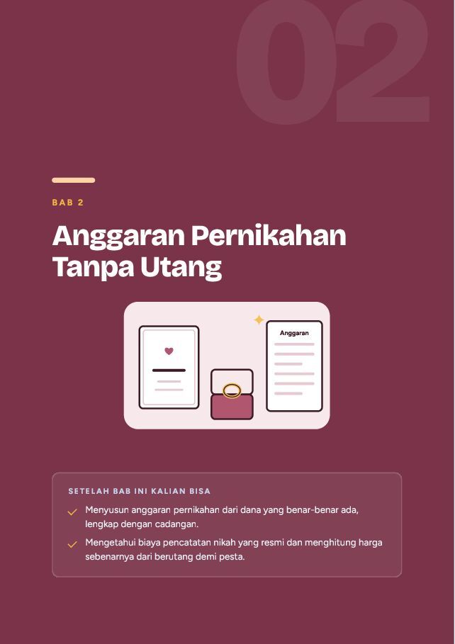 Contoh halaman Keuangan Pasangan Muda: Dari Biaya Nikah sampai Tahun Pertama