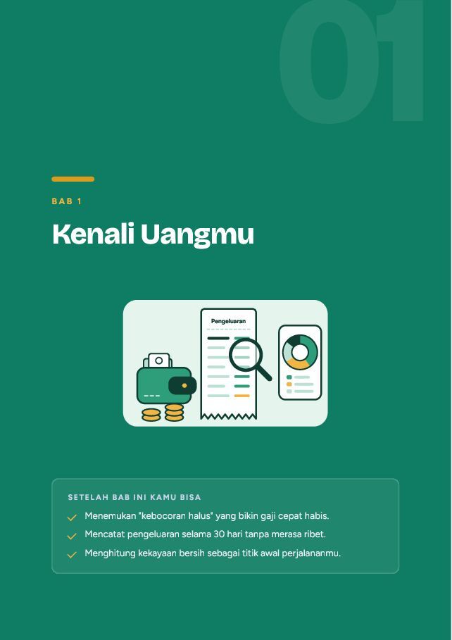 Contoh halaman Keuangan Pribadi Gen Z
