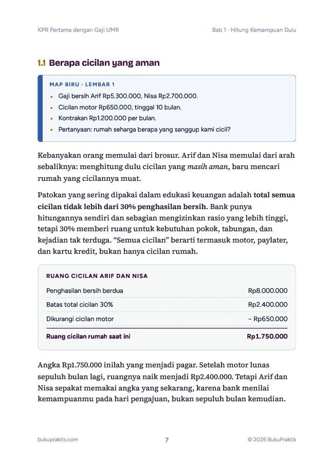 Contoh halaman KPR Pertama dengan Gaji UMR
