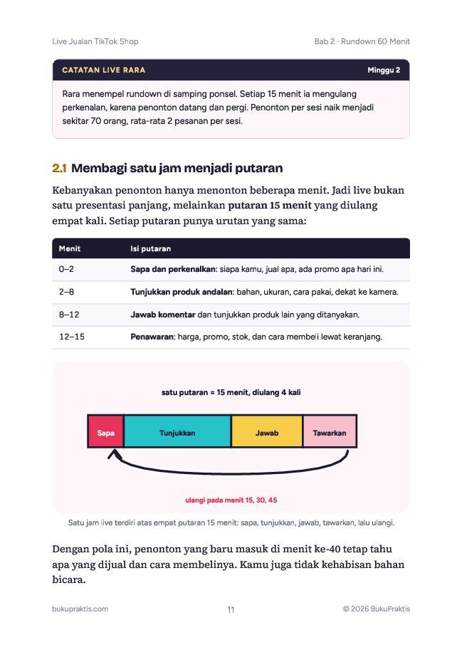 Contoh halaman Live Jualan TikTok Shop
